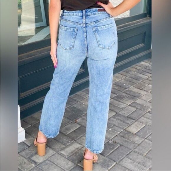 BLANK NYC “The Baxter” Distressed Rib Cage Straight Leg Jeans Size 29 “Over It” - Picture 2 of 16